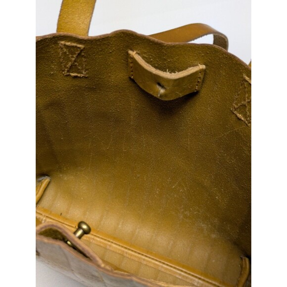 Madewell The Mini Transport Crossbody Bag Bubble Pleat Tan Casual Everyday Purse - Picture 12 of 16